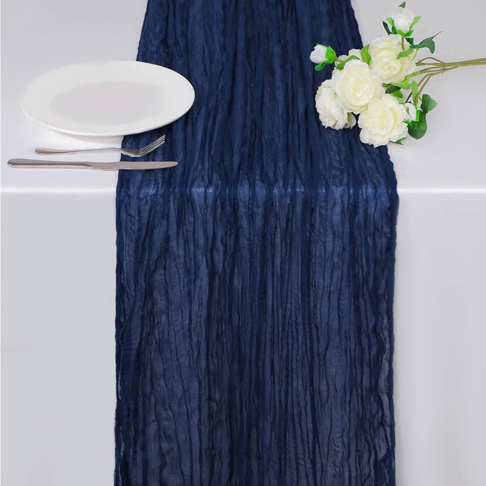Elegant Navy Blue Table Runner